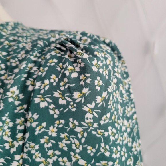 Commense Cottagecore Dress • Green & White Floral • Size Medium - Picture 2 of 8